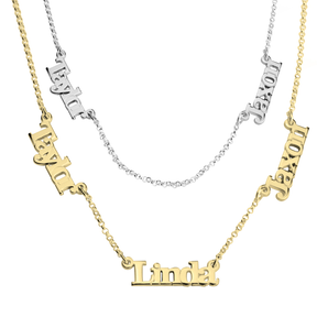 Multiple Name Necklace with Two or Three Names