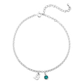 Personalized Initial Anklet with Birthstone