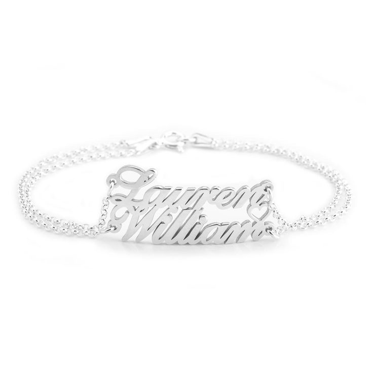 Two Name Bracelet With Heart